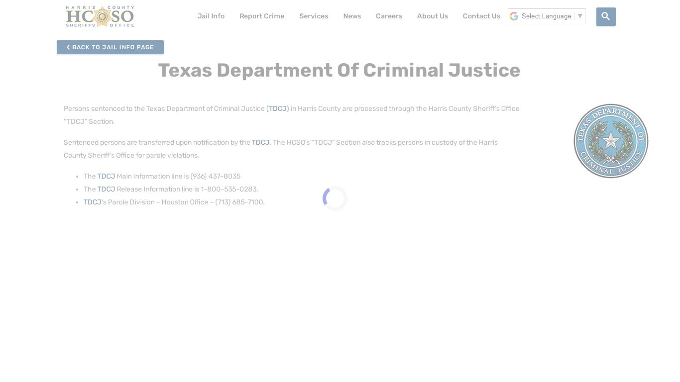 Texas Department of Criminal Justice - Harris County Sheriff's Office